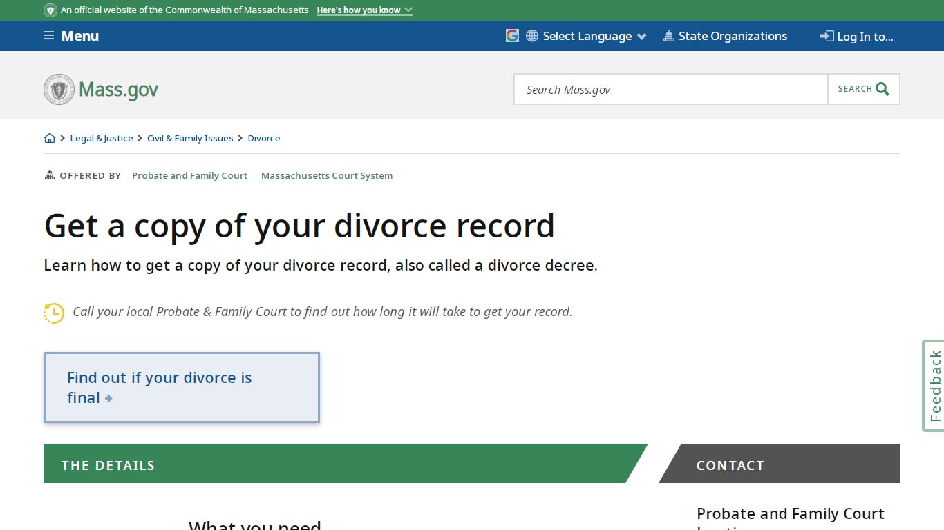Get a copy of your divorce record | Mass.gov